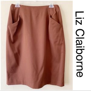 Liz Claiborne Brown Pencil Skirt Size 12